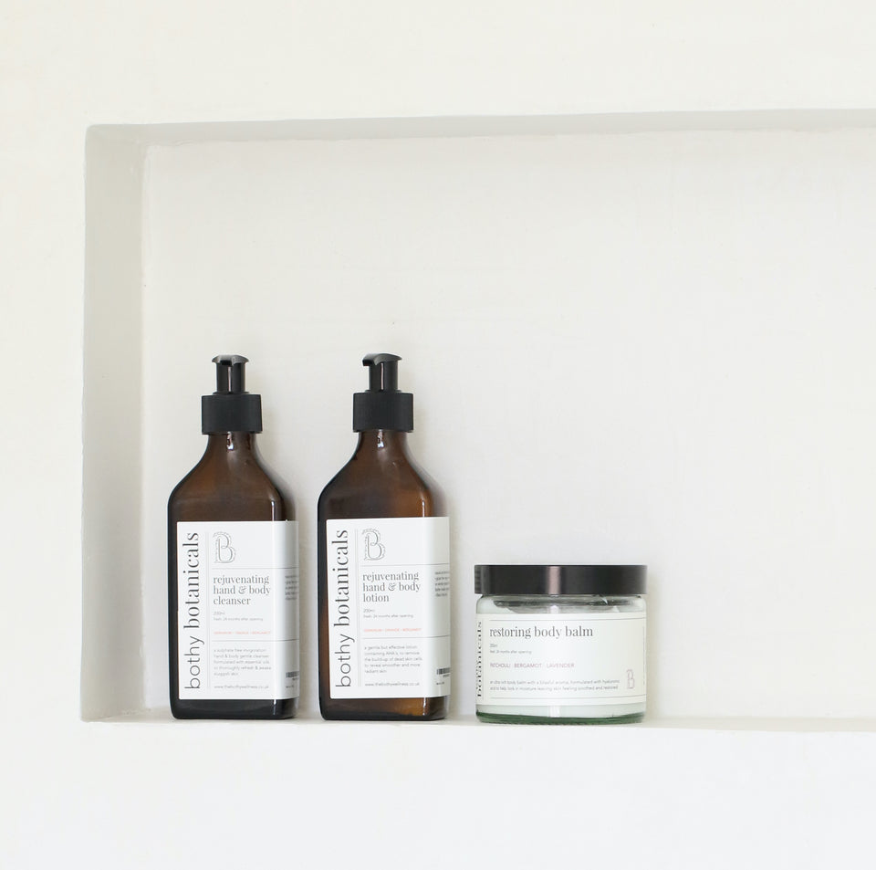 natural-based sustainable self-care_rejuvenating hand & body cleanser & lotion-Bothy Botanicals
